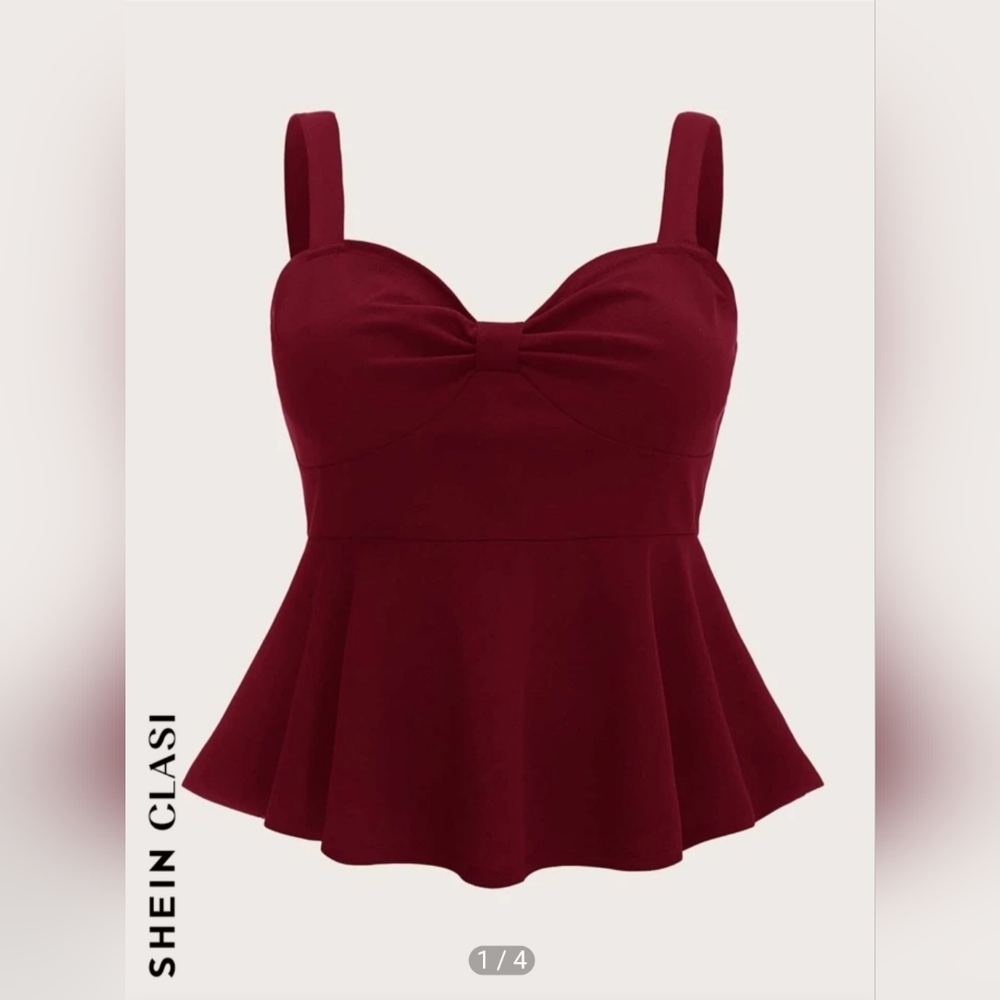 Shein Plus Solid Ruched Detail Cami Top